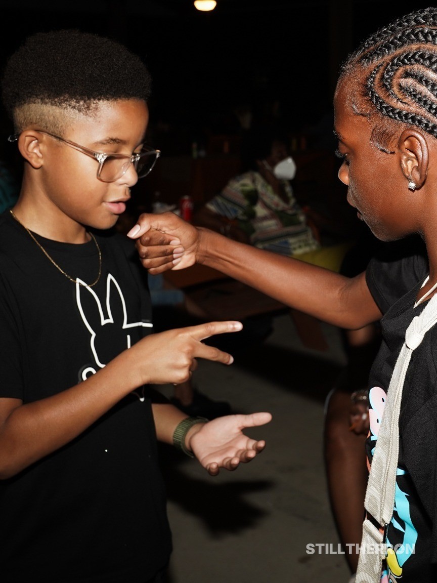 Children playing games.